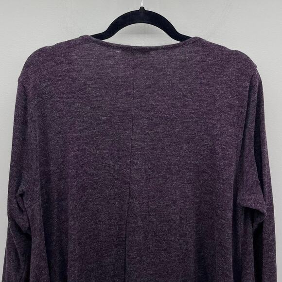 Umgee Dark Purple Plum Layered Rayon Soft Sweater Boho Tunic Swing Dress - Picture 4 of 7